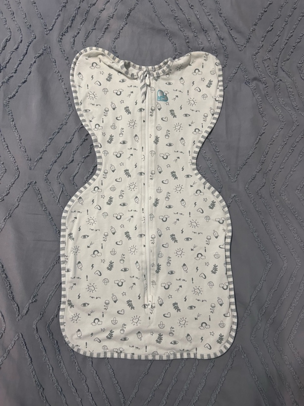 Neutral Printed Baby Swaddle with Zip Closure
